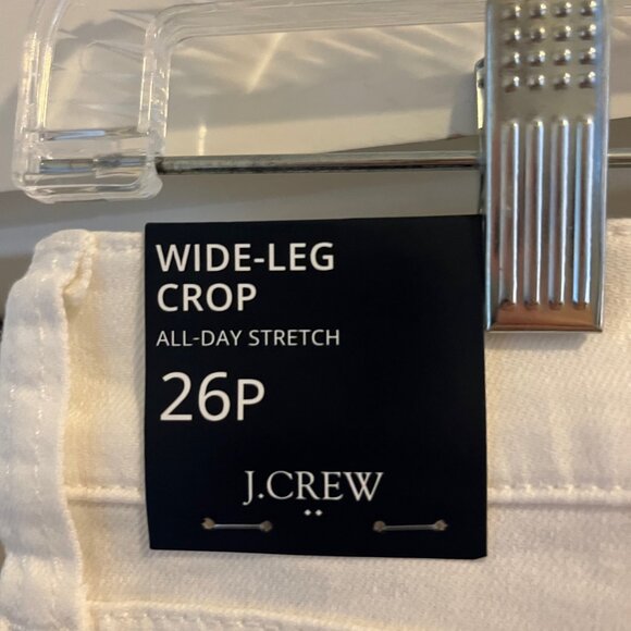 J.Crew Petite Wide-Leg Crop, All-day Stretch, Seashell White, 26P NWT - Picture 4 of 7